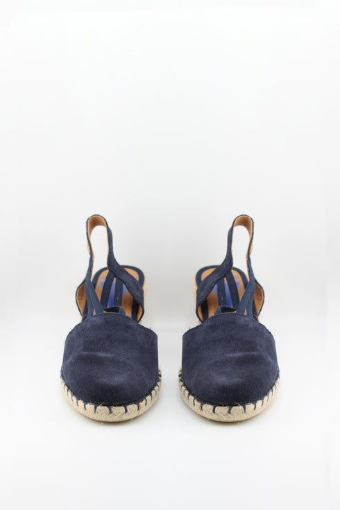 Verbenas Suede Espadrille Wedge Slingback Sandals
